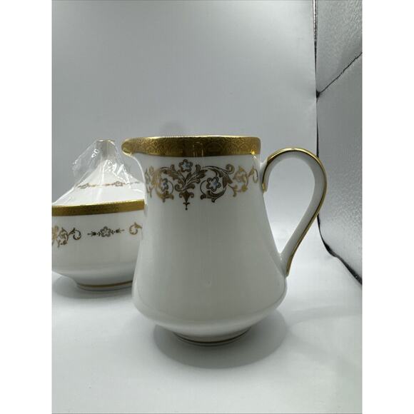 Mikasa COLONY GOLD Fine China Sugar Bowl And Creamer EUC JAPAN 5860 - Picture 2 of 8